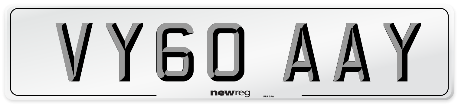 VY60 AAY Number Plate from New Reg